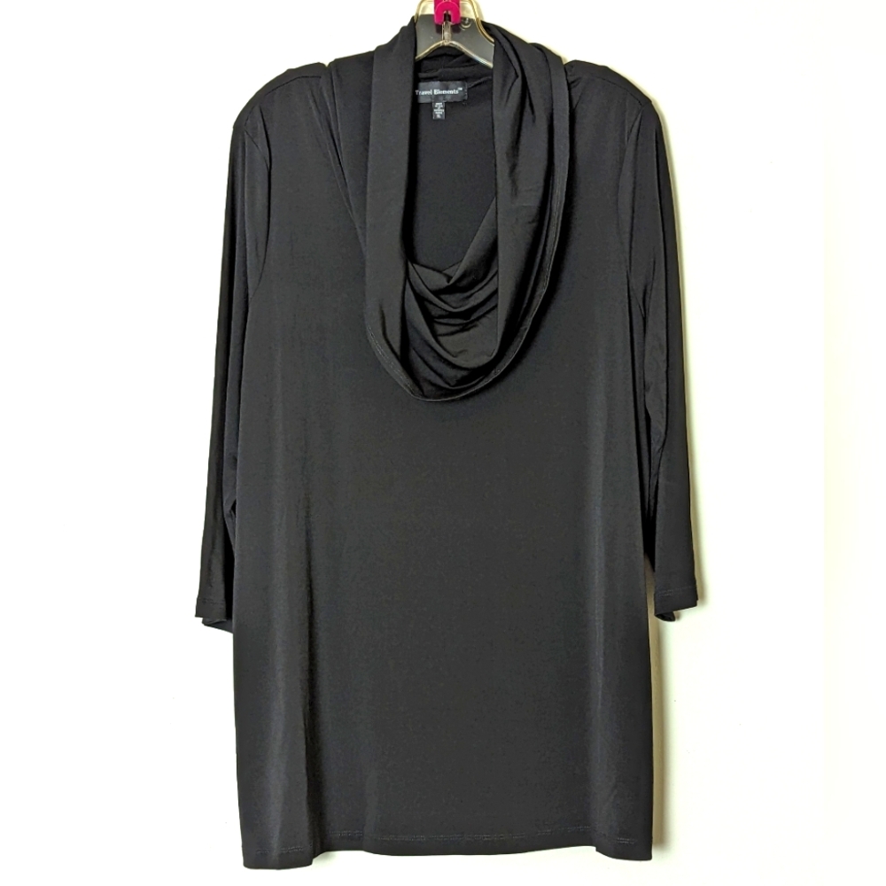 Black Cowl Neckline Tunic Top - Picture 1 of 4